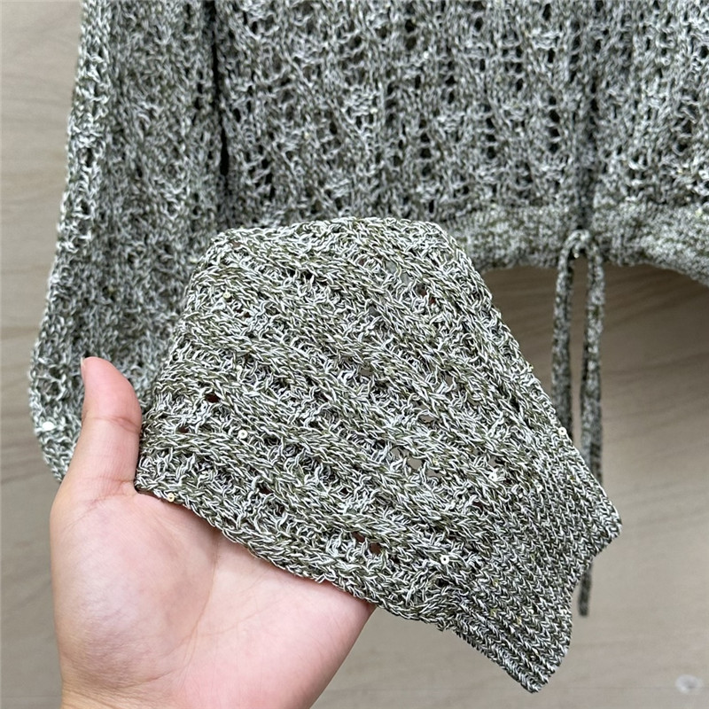 BC Hand Crochet Knit Sweater Ash