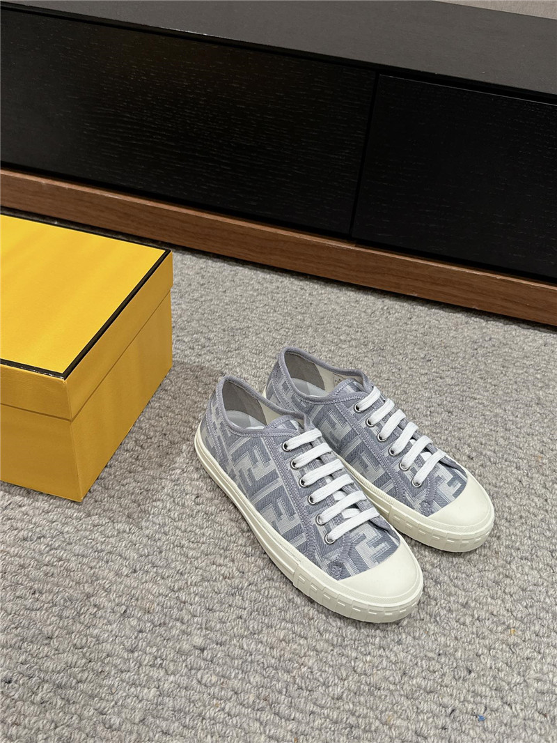 F**di ff lace-up canvas sneakers