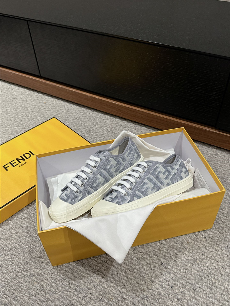F**di ff lace-up canvas sneakers