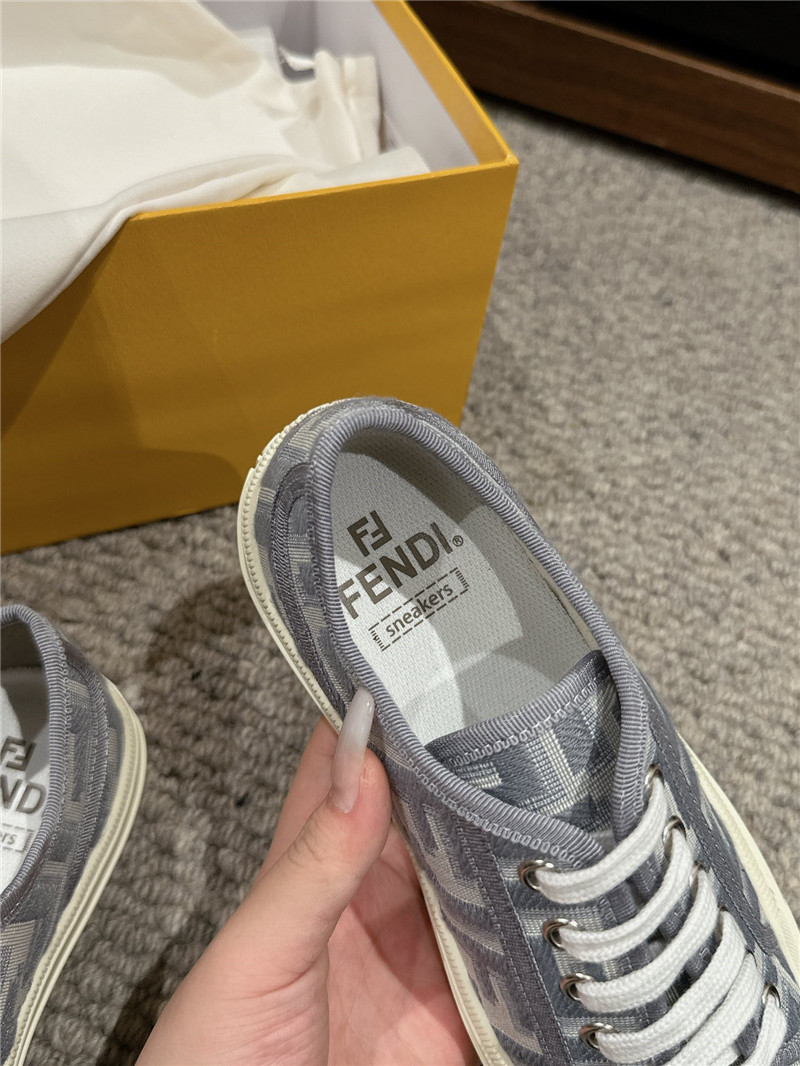F**di ff lace-up canvas sneakers