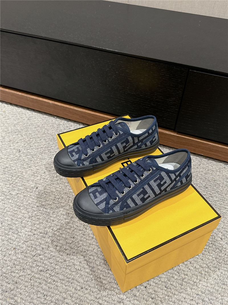 F**di ff lace-up canvas sneakers in blue