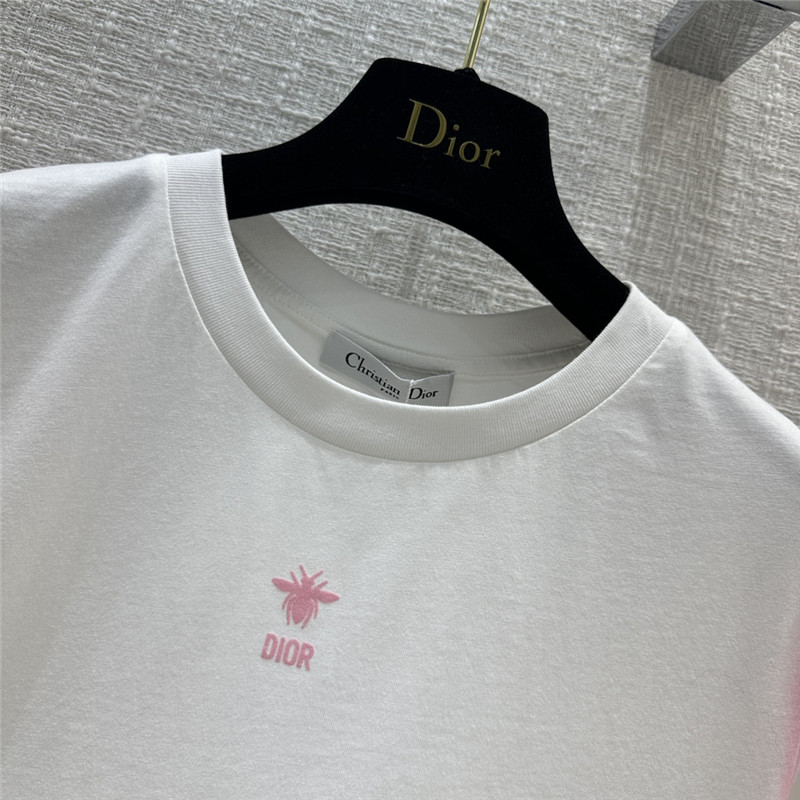 D10r pink bee logo velvet printed t-shirt replica clothing
