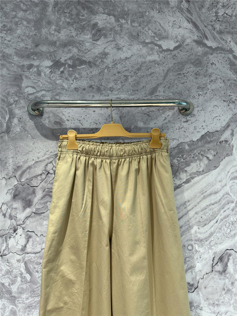 Pra*a custom dyed khaki elastic waist trousers replica clothing