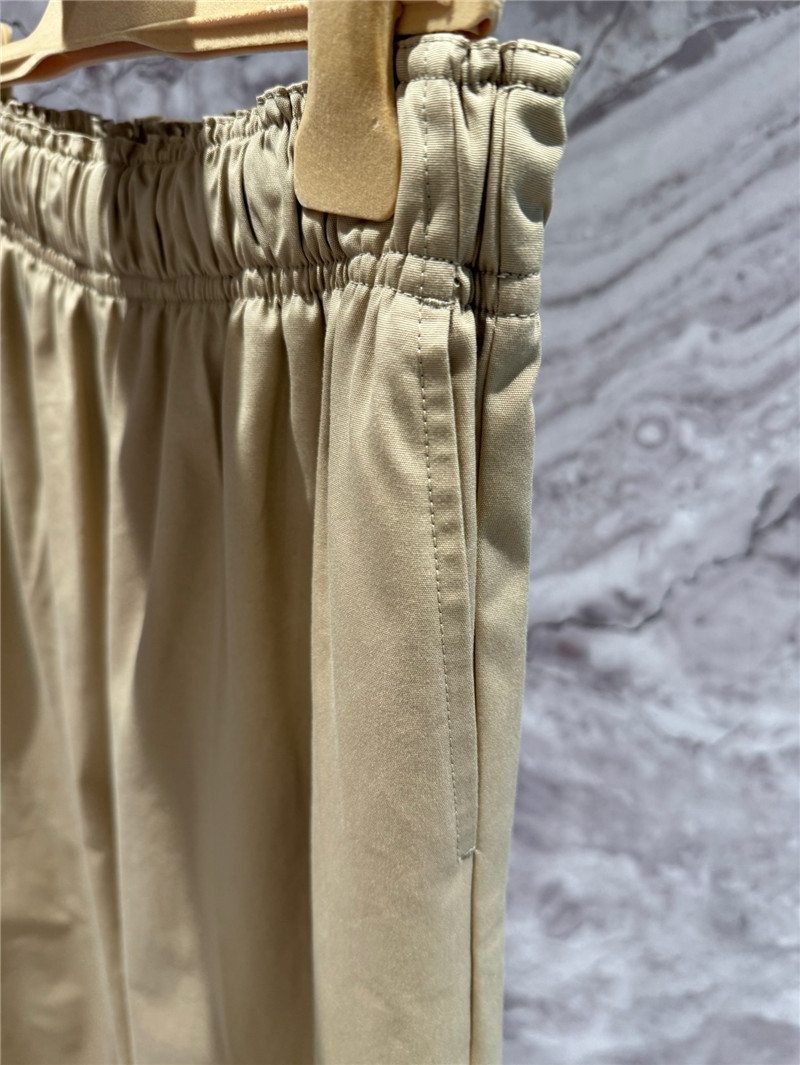 Pra*a custom dyed khaki elastic waist trousers replica clothing