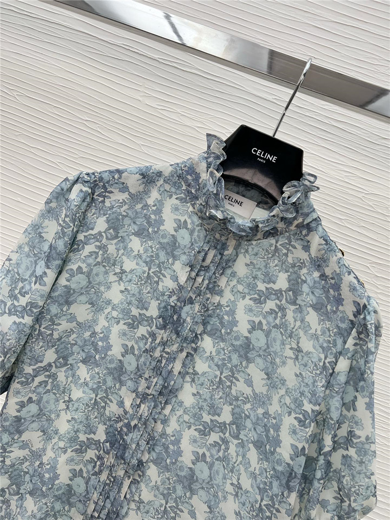 Ce1i*e new silk floral shirt replica d&g clothing