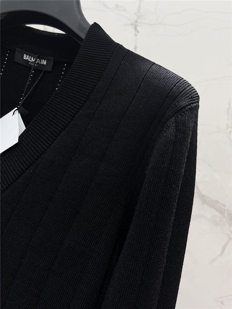 Balmain metal buckle V-neck long-sleeved replicas clothes