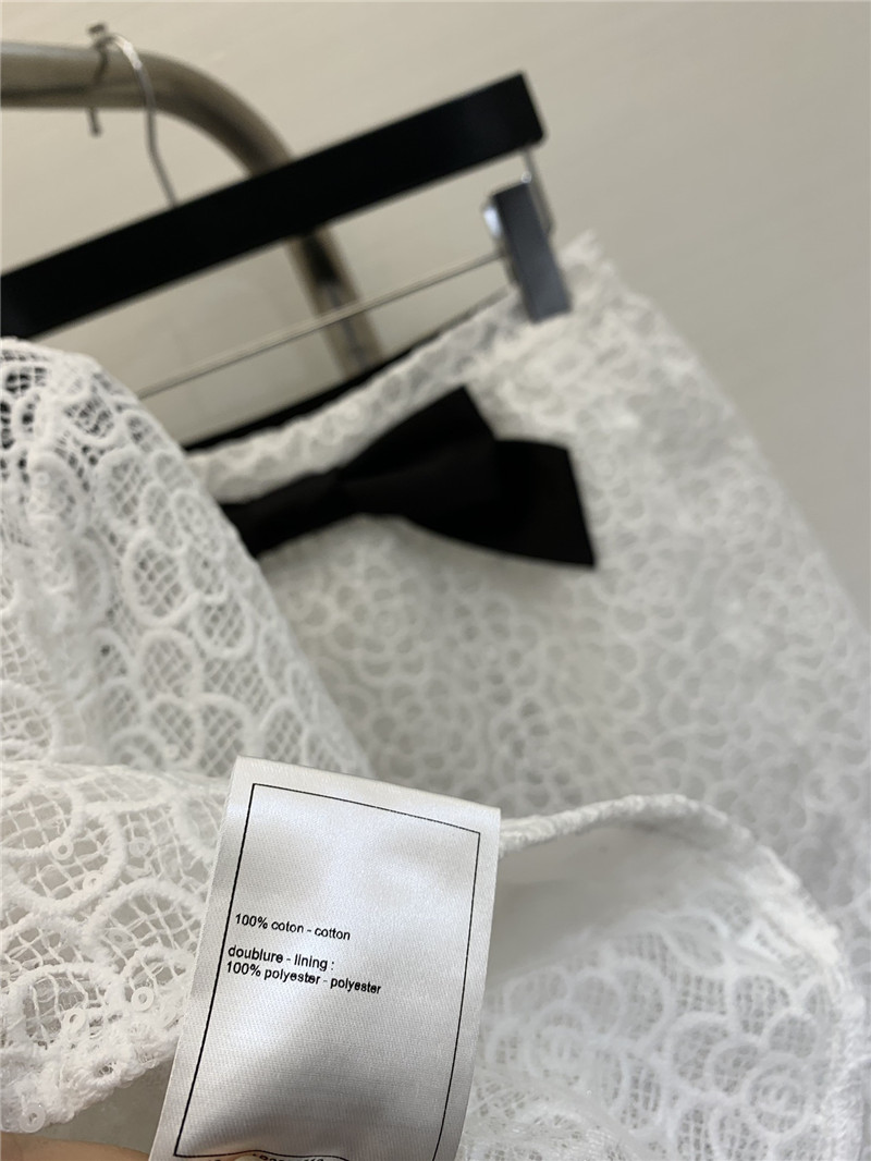Ch**el hollow camellia cardigan in white