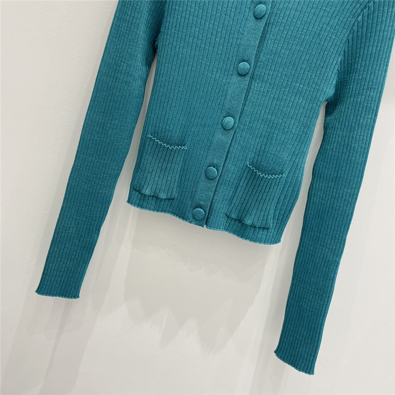 Gvc*1 slim round neck cardigan in blue