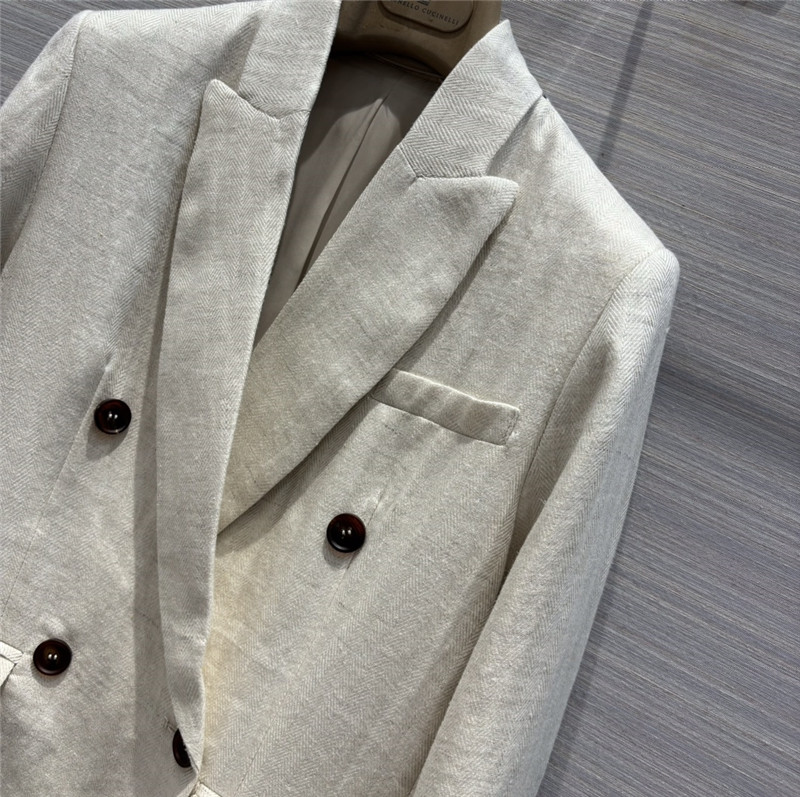 BC cotton and linen double breasted suit replica clothes