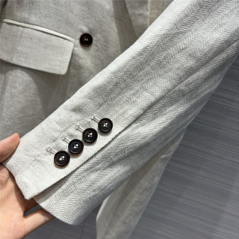 BC cotton and linen double breasted suit replica clothes