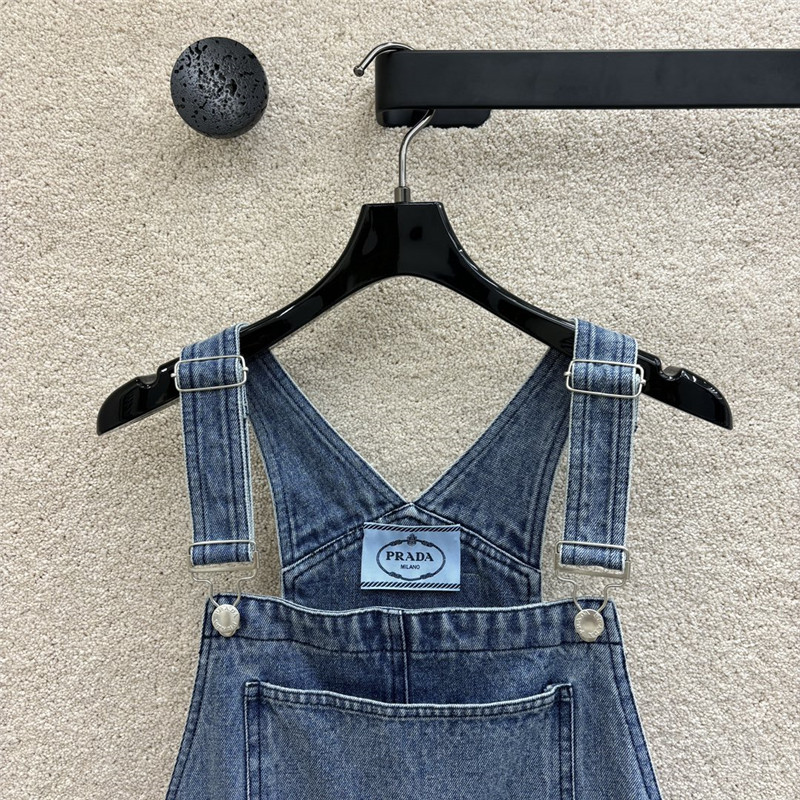 Pra*a denim suspender skirt replica d&g clothing