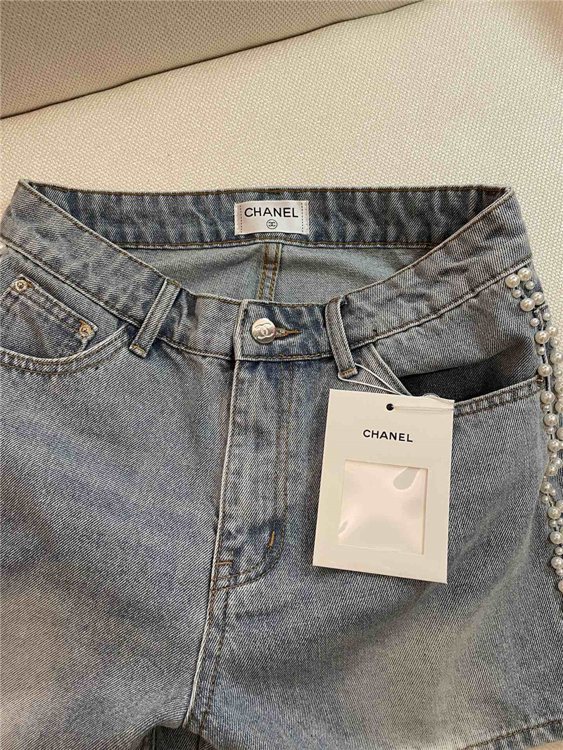 Ch**el beaded denim shorts replica d&g clothing