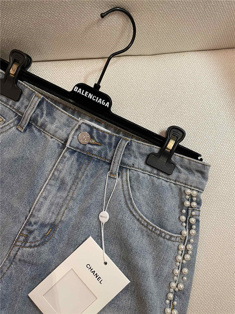 Ch**el beaded denim shorts replica d&g clothing