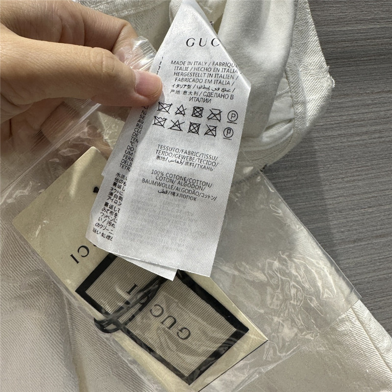 Gvc*1 jacquard white denim shorts replica designer clothes