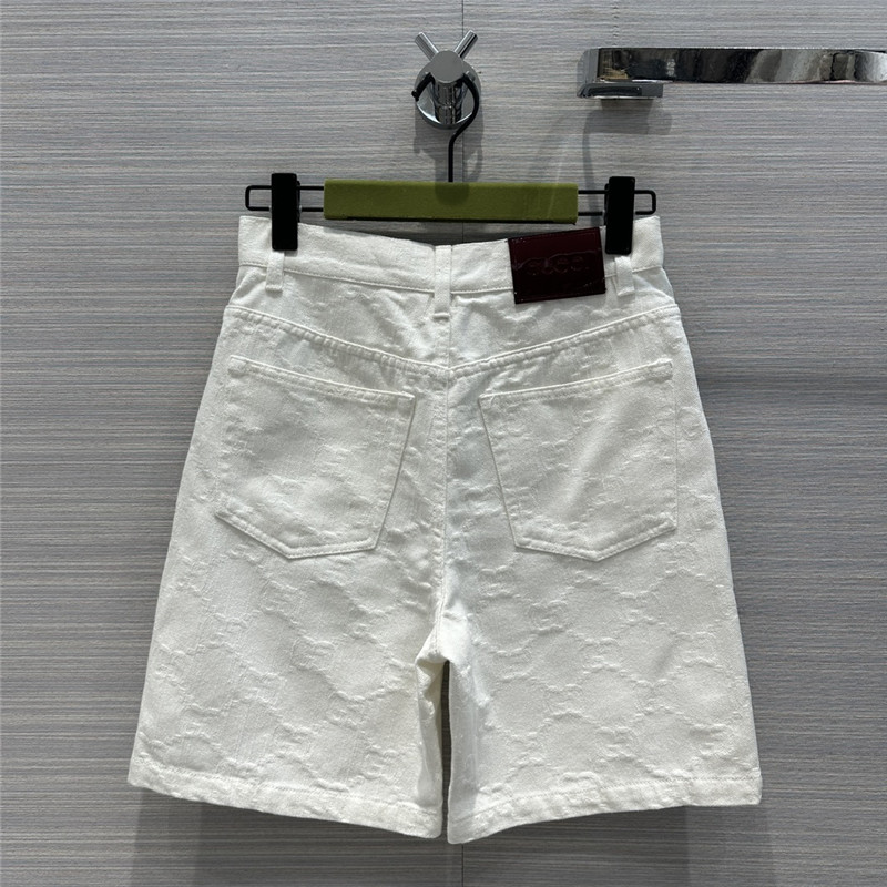 Gvc*1 jacquard white denim shorts replica designer clothes