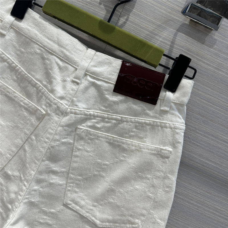 Gvc*1 jacquard white denim shorts replica designer clothes