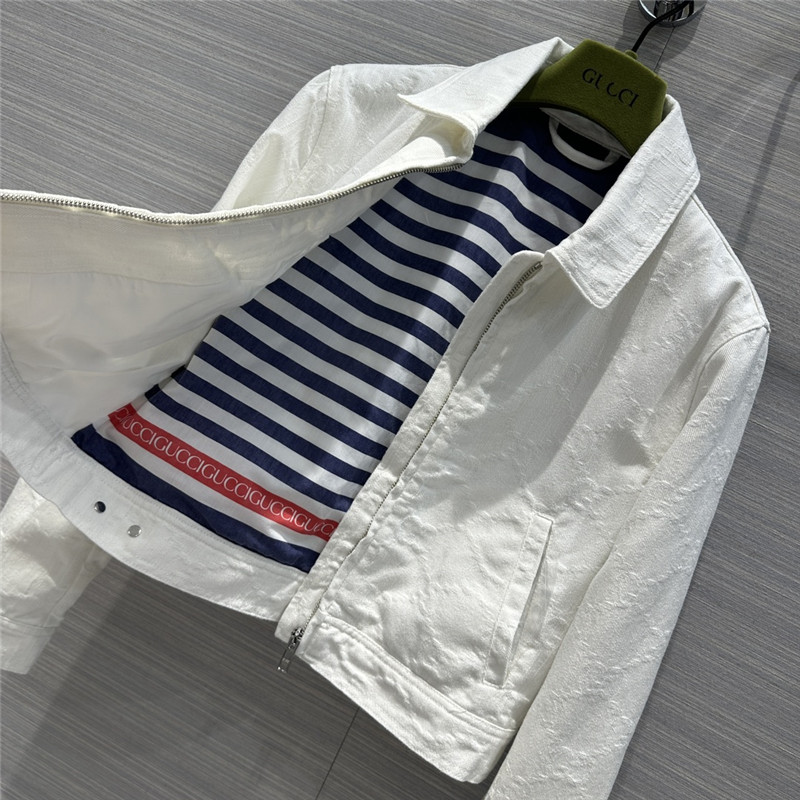 Gvc*1 jacquard white denim jacket replica clothes