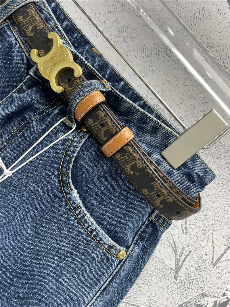 Ce1i*e arc de triomphe belt denim shorts replica clothing
