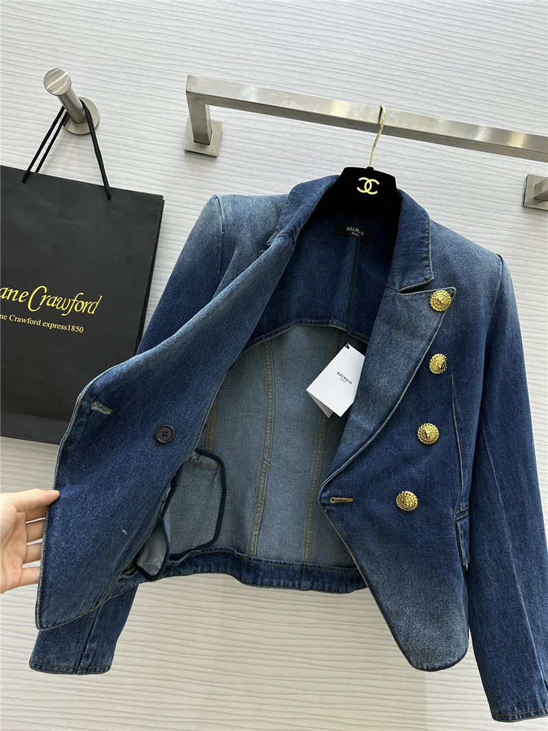 Balmain metal buckle element denim jacket replicas clothes