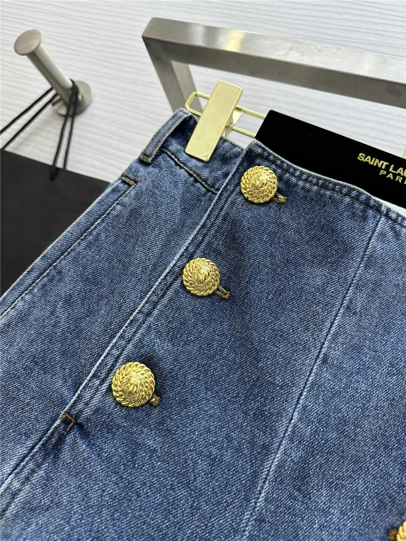 Balmain metal buckle denim shorts replica clothing