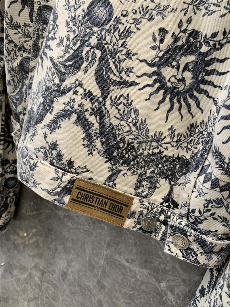 D10r sunflower goddess print denim jacket replica clothing