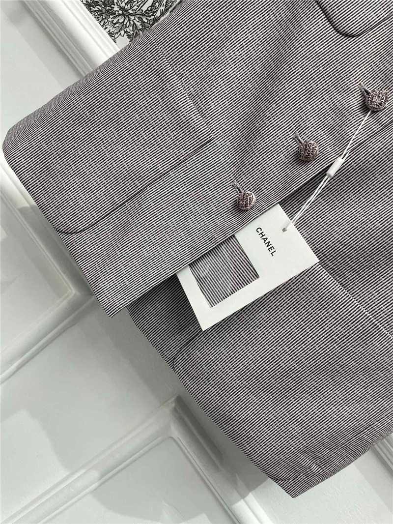 Ch**el pinstripe short-sleeved blazer replica clothes