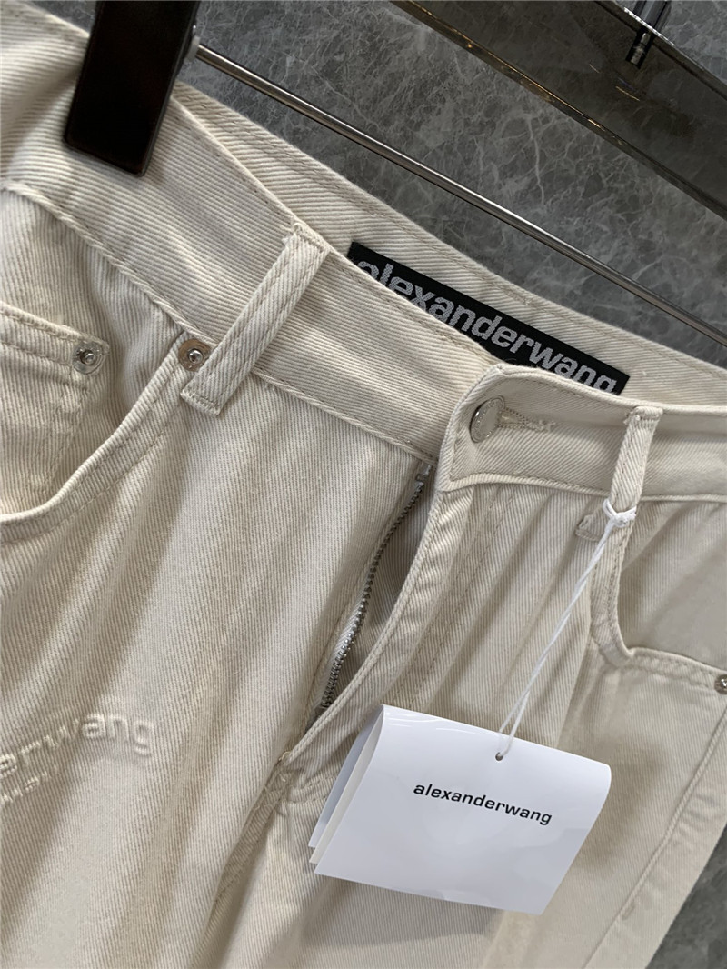 A1exa*der wang logo letter laminated denim trousers