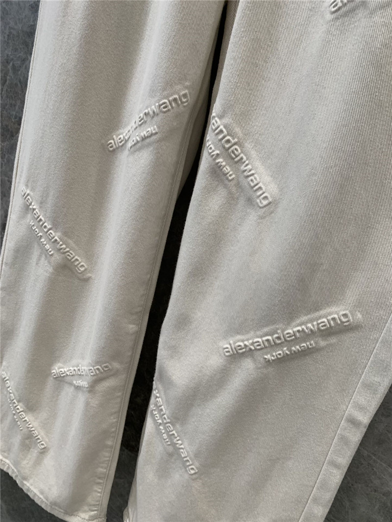 A1exa*der wang logo letter laminated denim trousers
