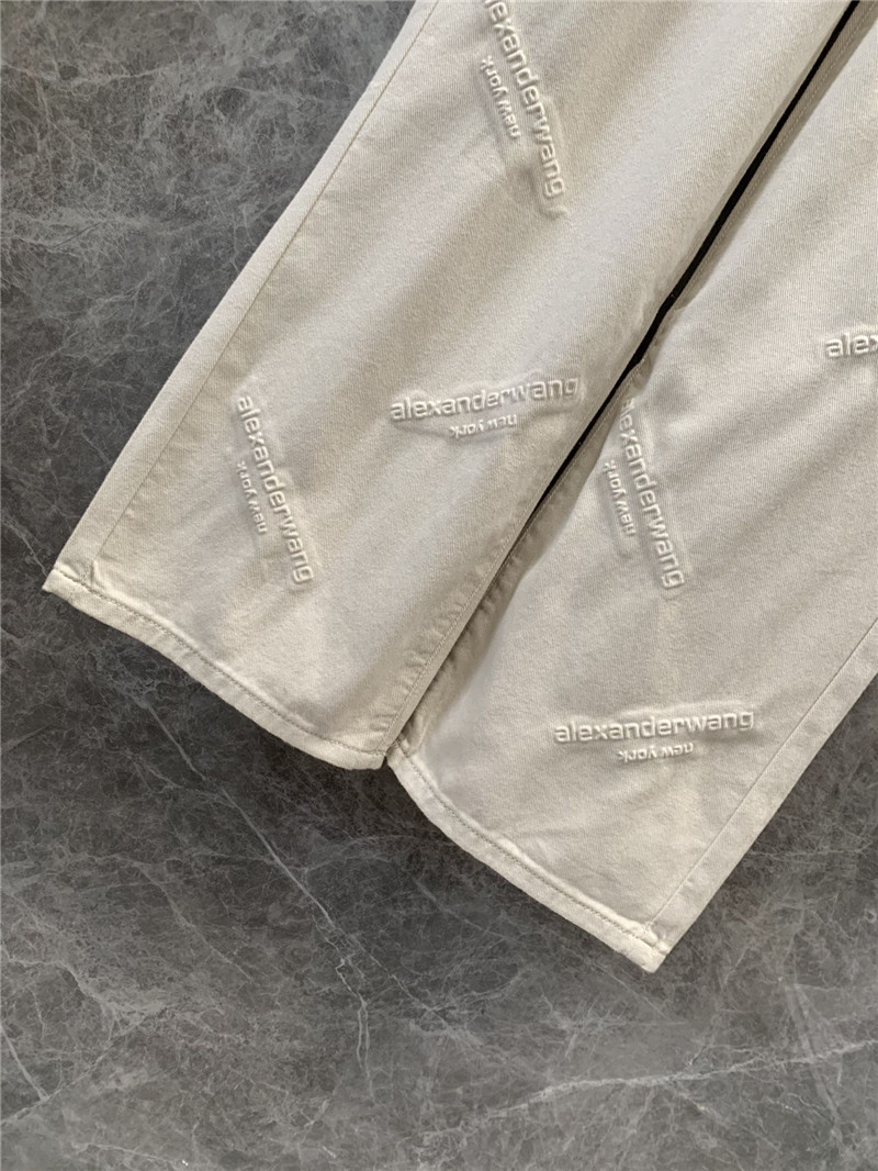 A1exa*der wang logo letter laminated denim trousers