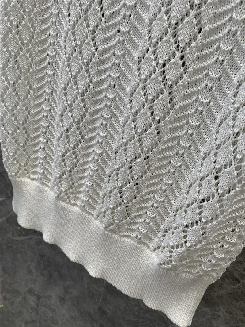Ch**el double c rhombus hollow knitted vest replica clothes