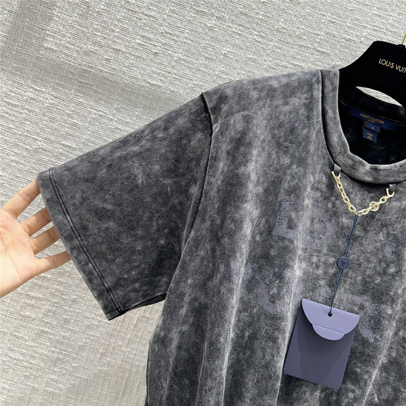 l0vis Vvtt0n lv tie dye gray cotton dress replica clothing