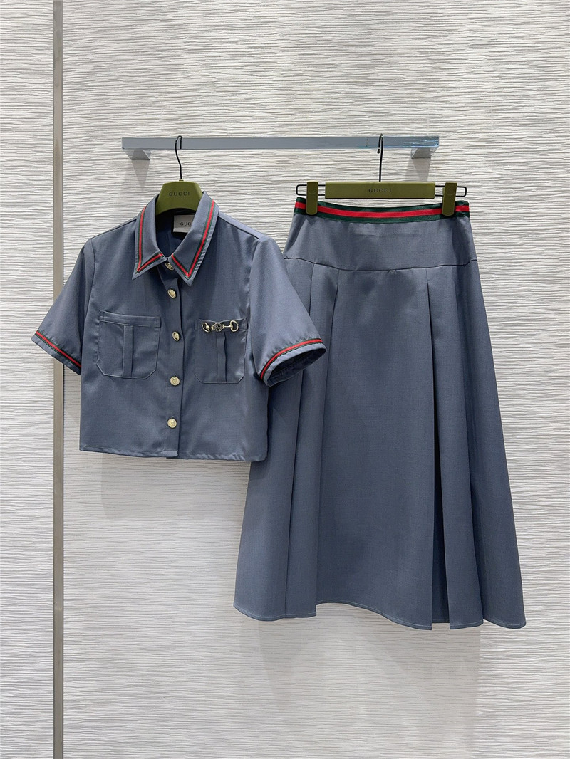 Gvc*1 preppy shirt top + pleated skirt set replica clothes