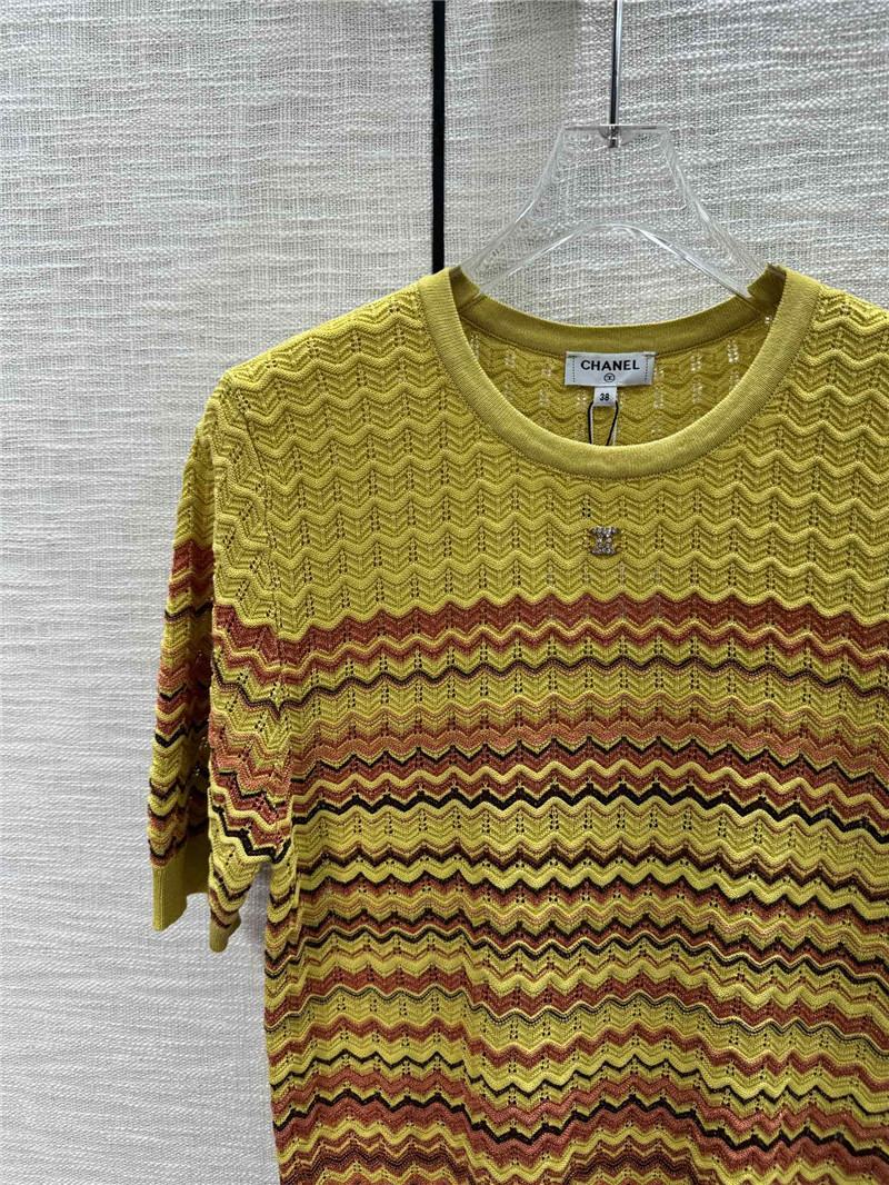 Ch**el wavy knitted short sleeve replica d&g clothing