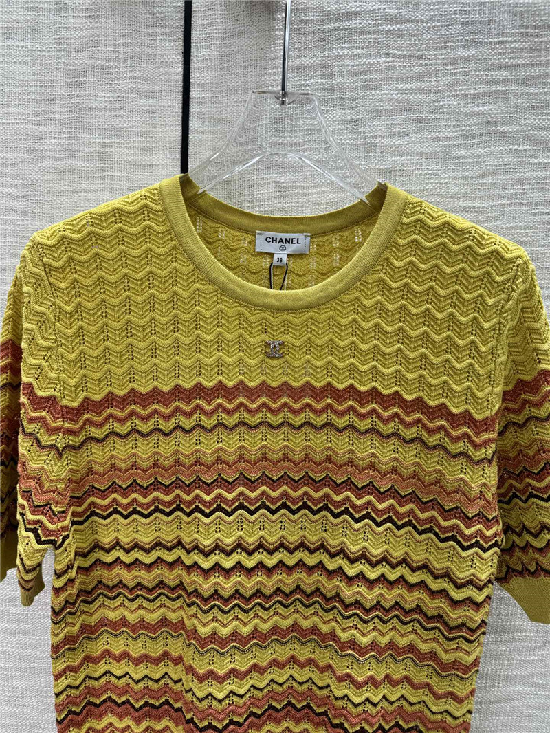 Ch**el wavy knitted short sleeve replica d&g clothing