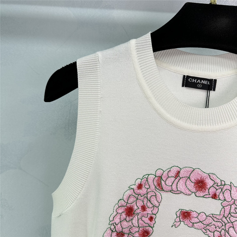 Ch**el camellia knitted top replica d&g clothing