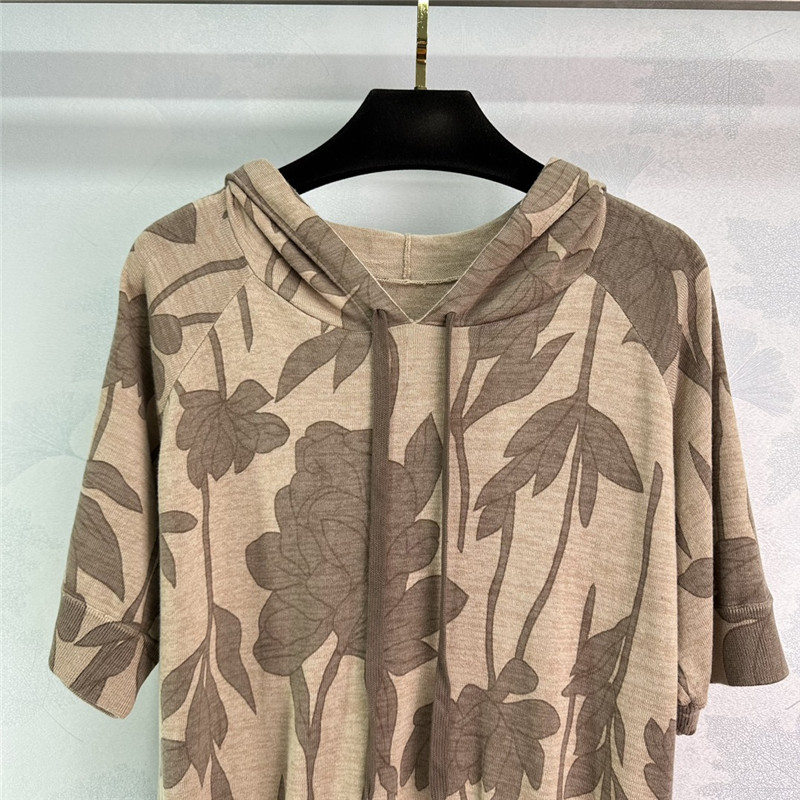 BC floral print hooded knit top cheap replica designer clothes