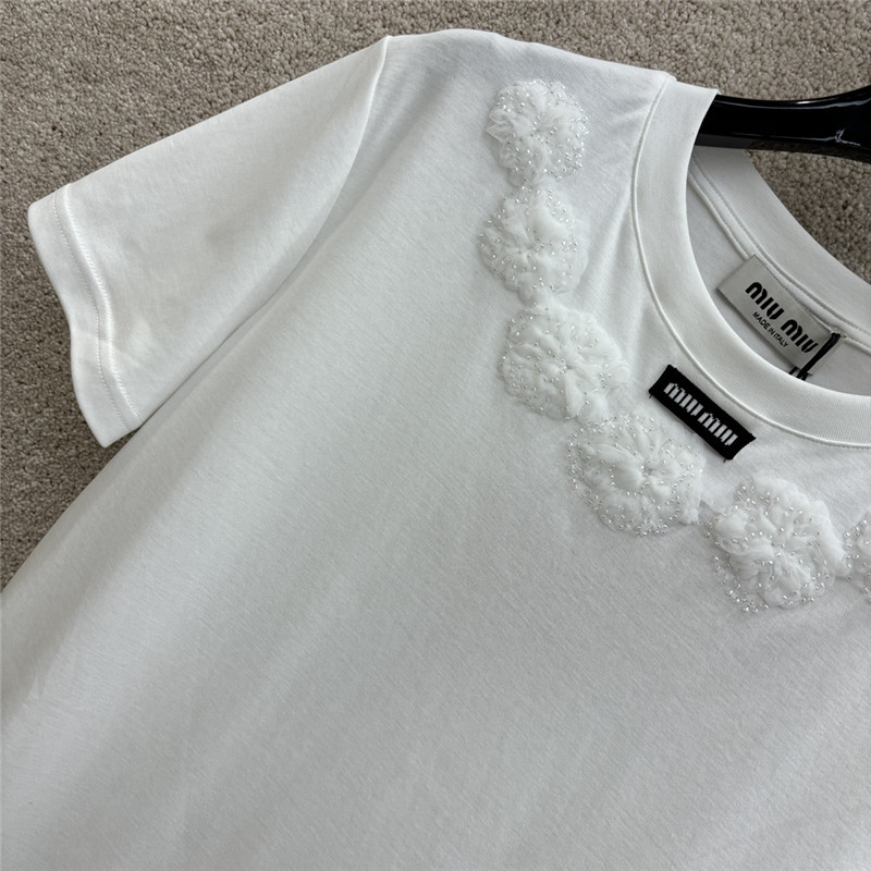 M1um1u round neck short sleeve t-shirt replica designer clothes