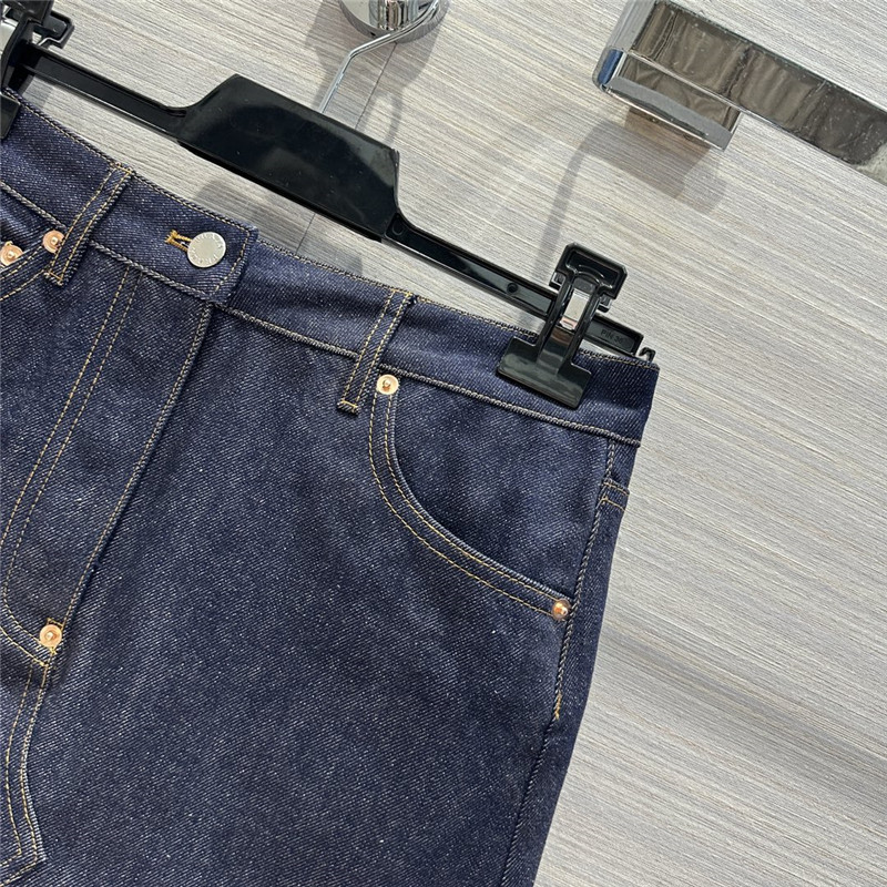 Pra*a original color denim mini skirt replica clothes