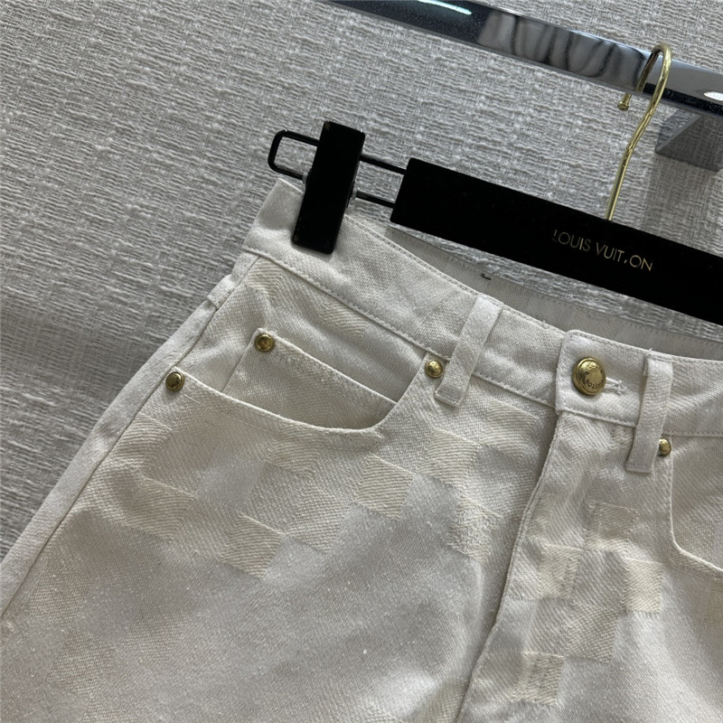 l0vis Vvtt0n lv high waist denim shorts replica clothing