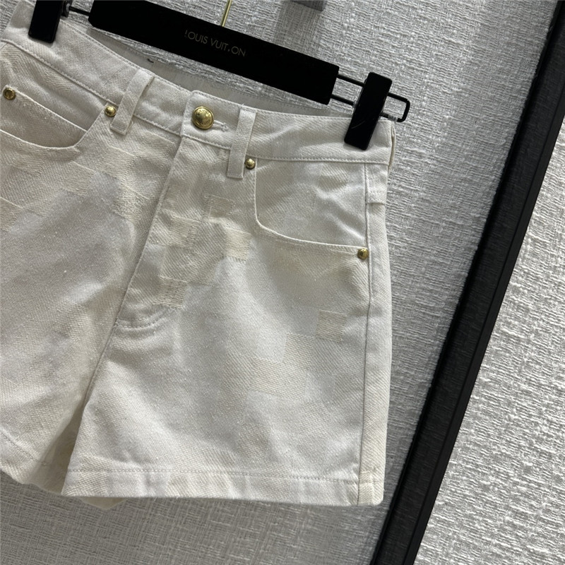 l0vis Vvtt0n lv high waist denim shorts replica clothing