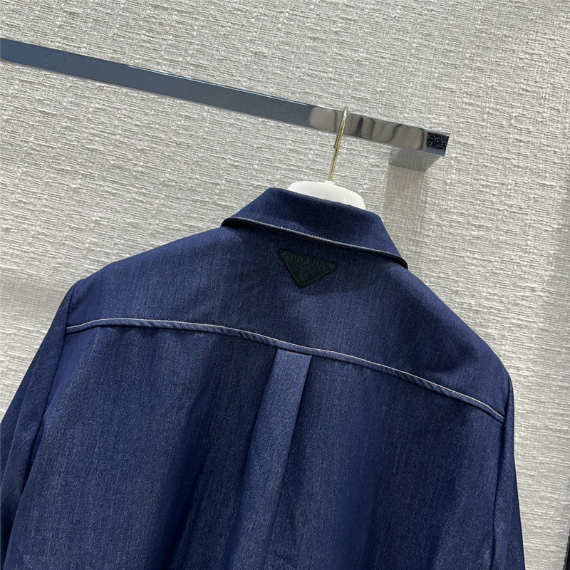 Pra*a original blue tencel denim suit replica d&g clothing