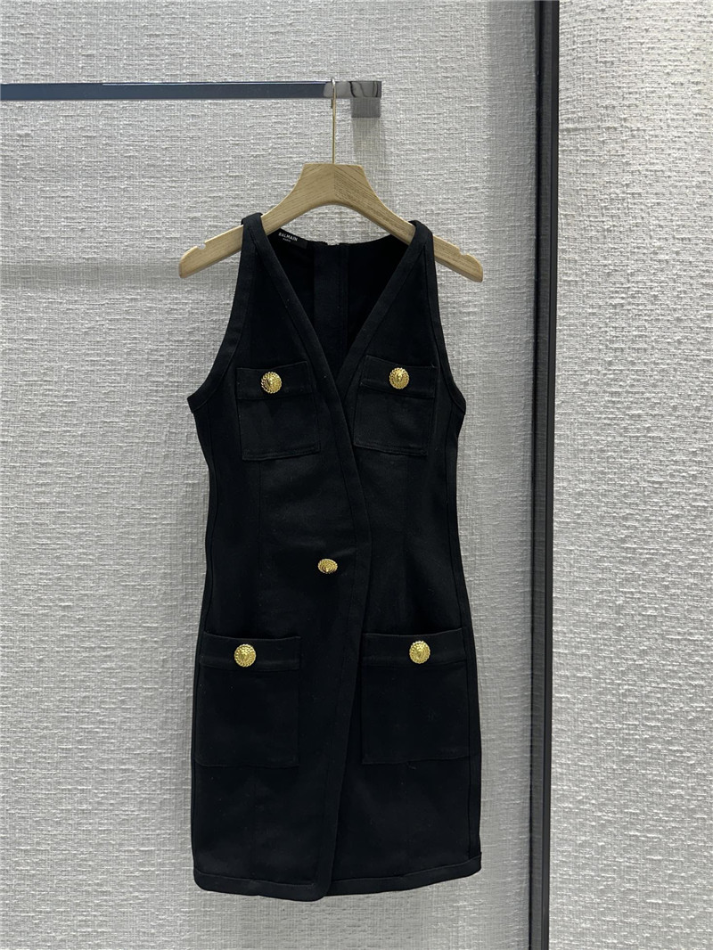 Balmain white denim buttoned dress replica clothing