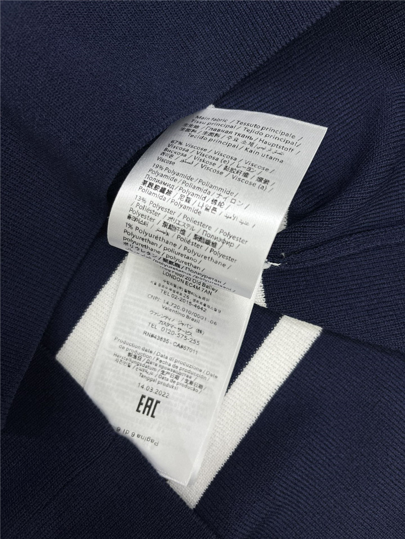 Va1e*ntin0 striped button knit-shirt