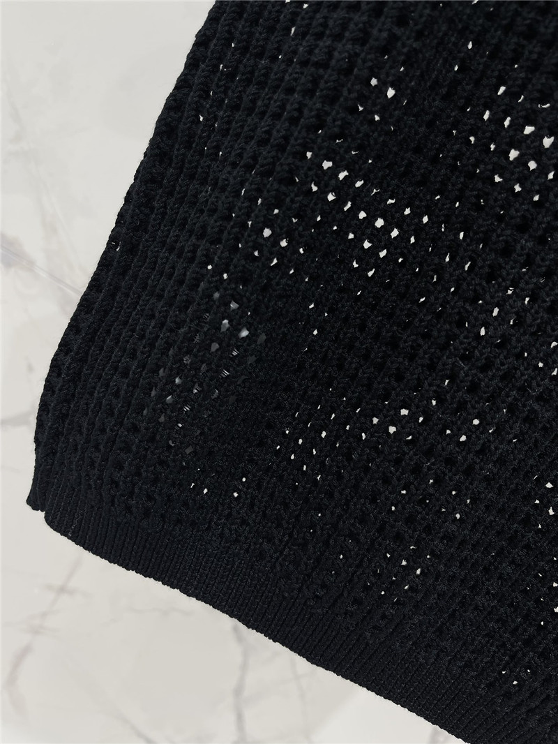 Pra*a hollow knitted vest replica designer clothes