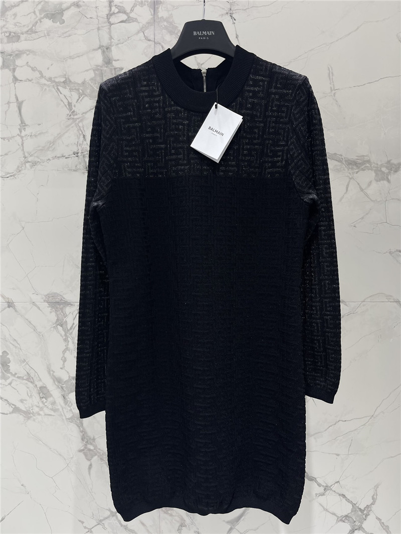 Balmain long sleeve knit dress replica clothing sites
