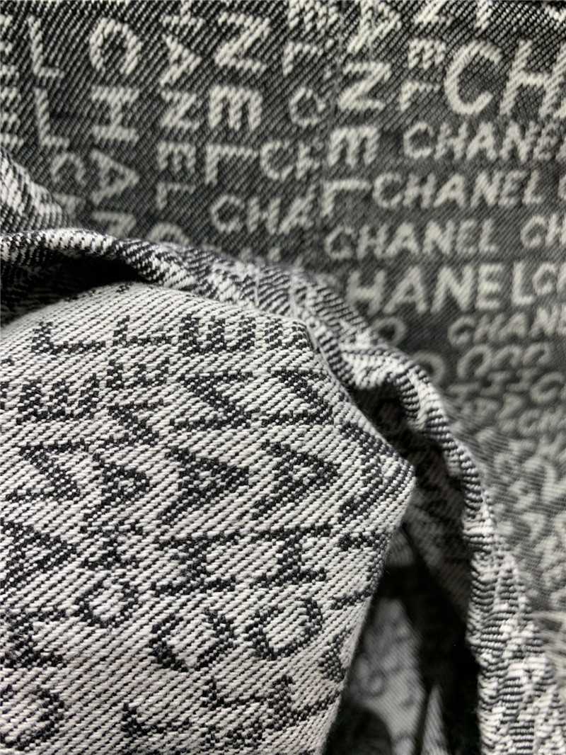 Ch**el full logo jacquard denim shorts replica clothes