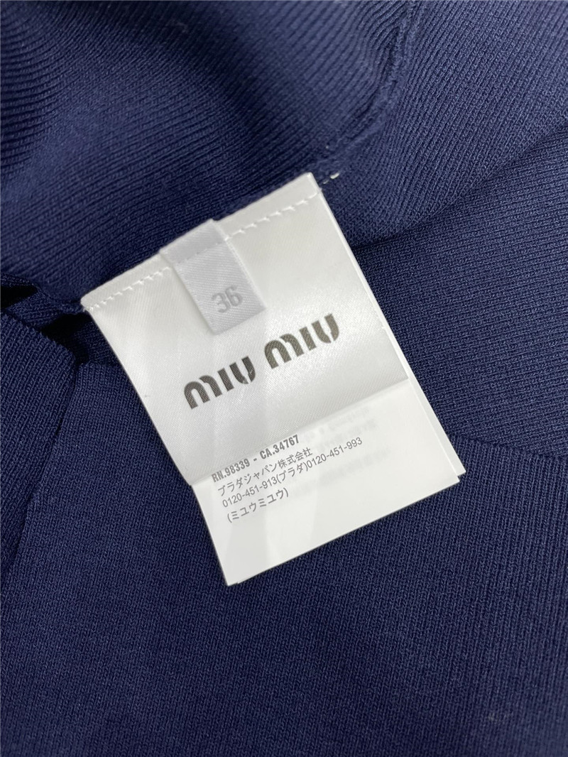 M1um1u studded u-neck knitted t-shirt replica d&g clothing