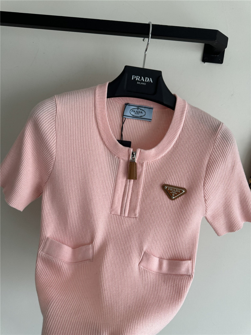Pra*a new knitted short sleeve replica clothing sites