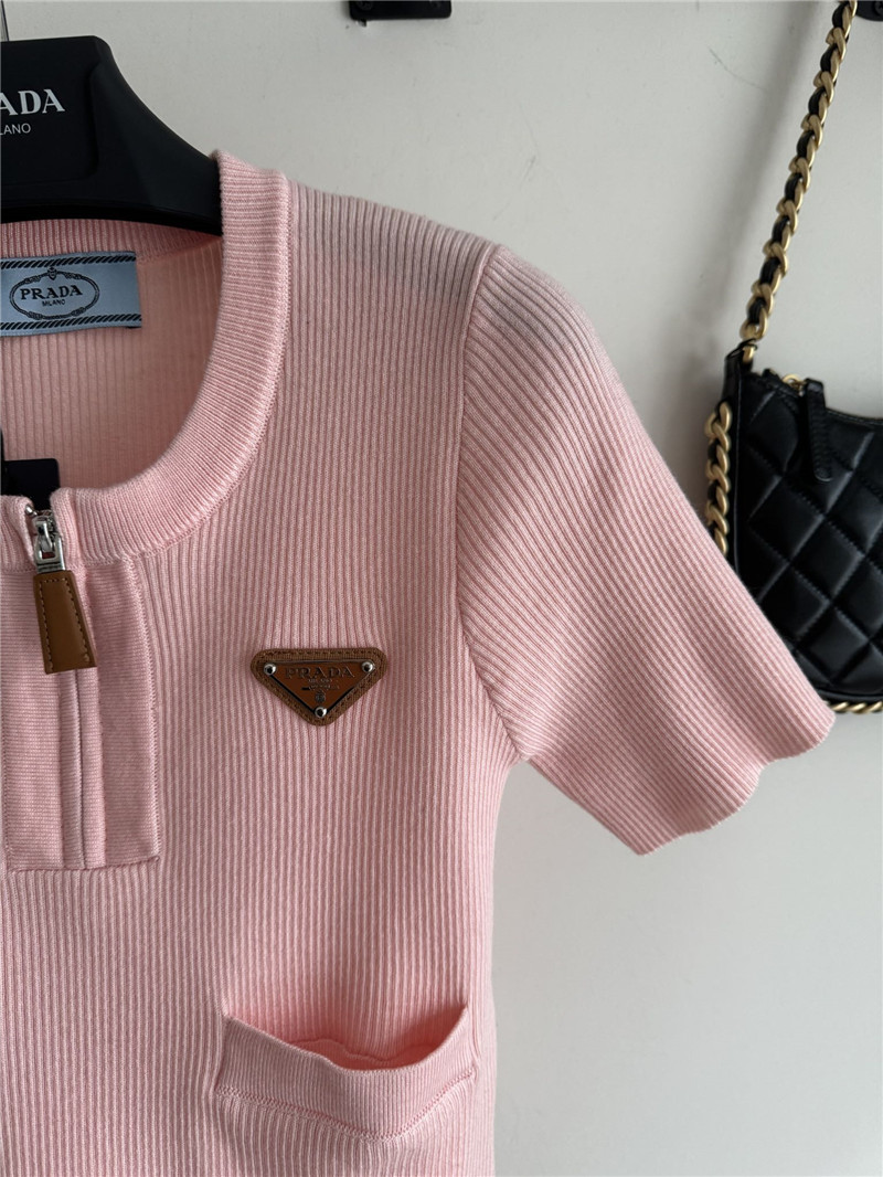 Pra*a new knitted short sleeve replica clothing sites