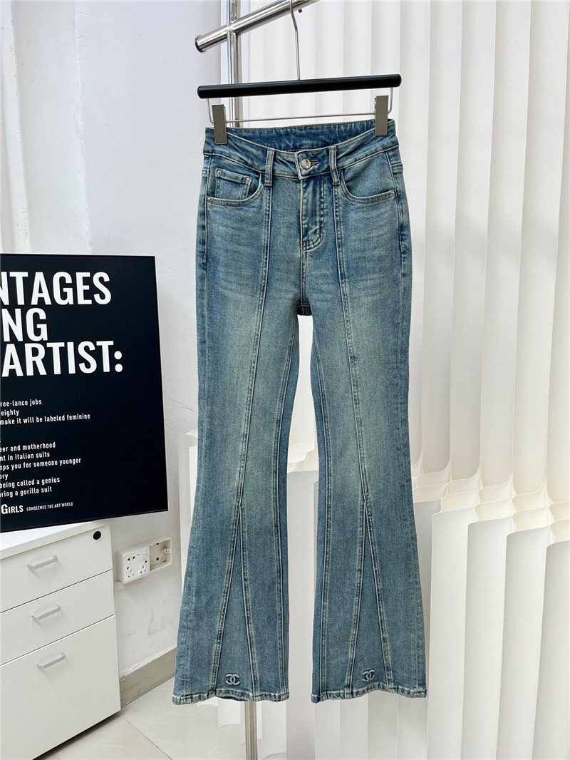 Ch**el three-dimensional embossed jeans replica clothes